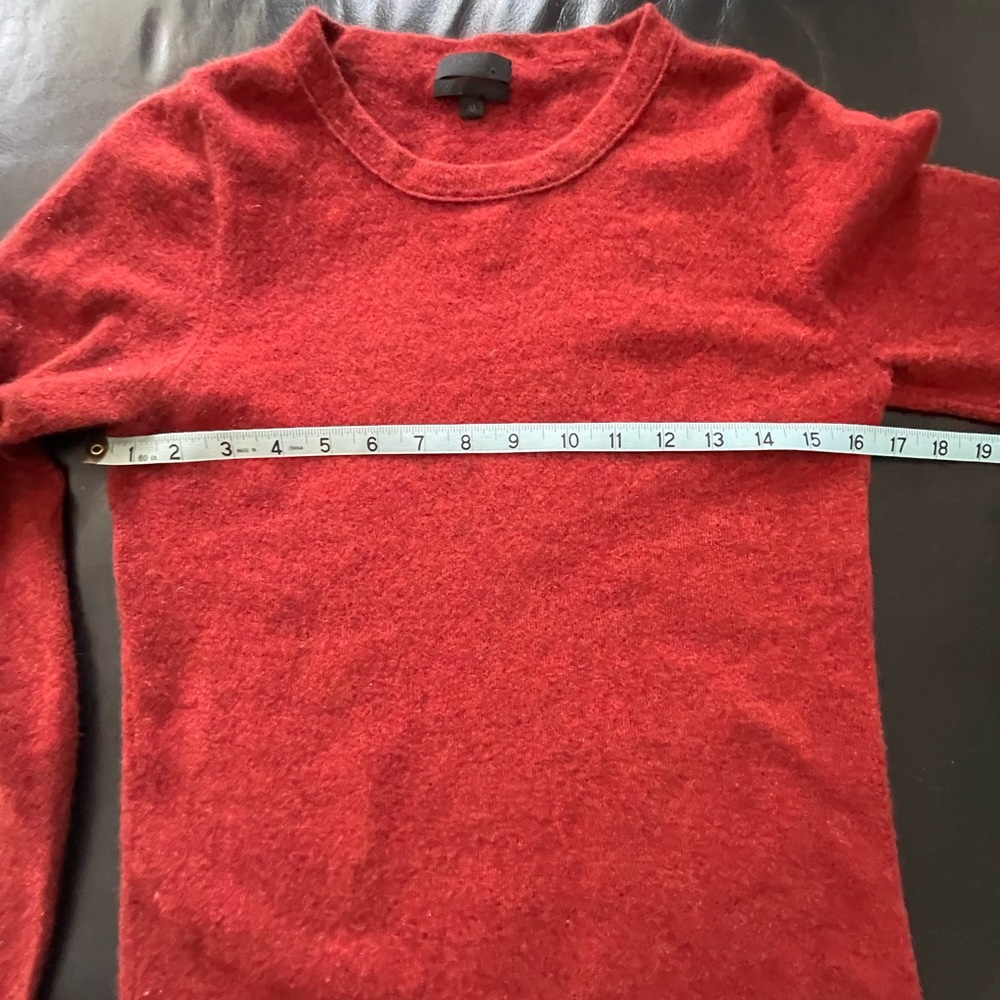 J. Crew 100% Italian Cashmere Burnt Orange Long Sleeve Tee M - Picture 7 of 11